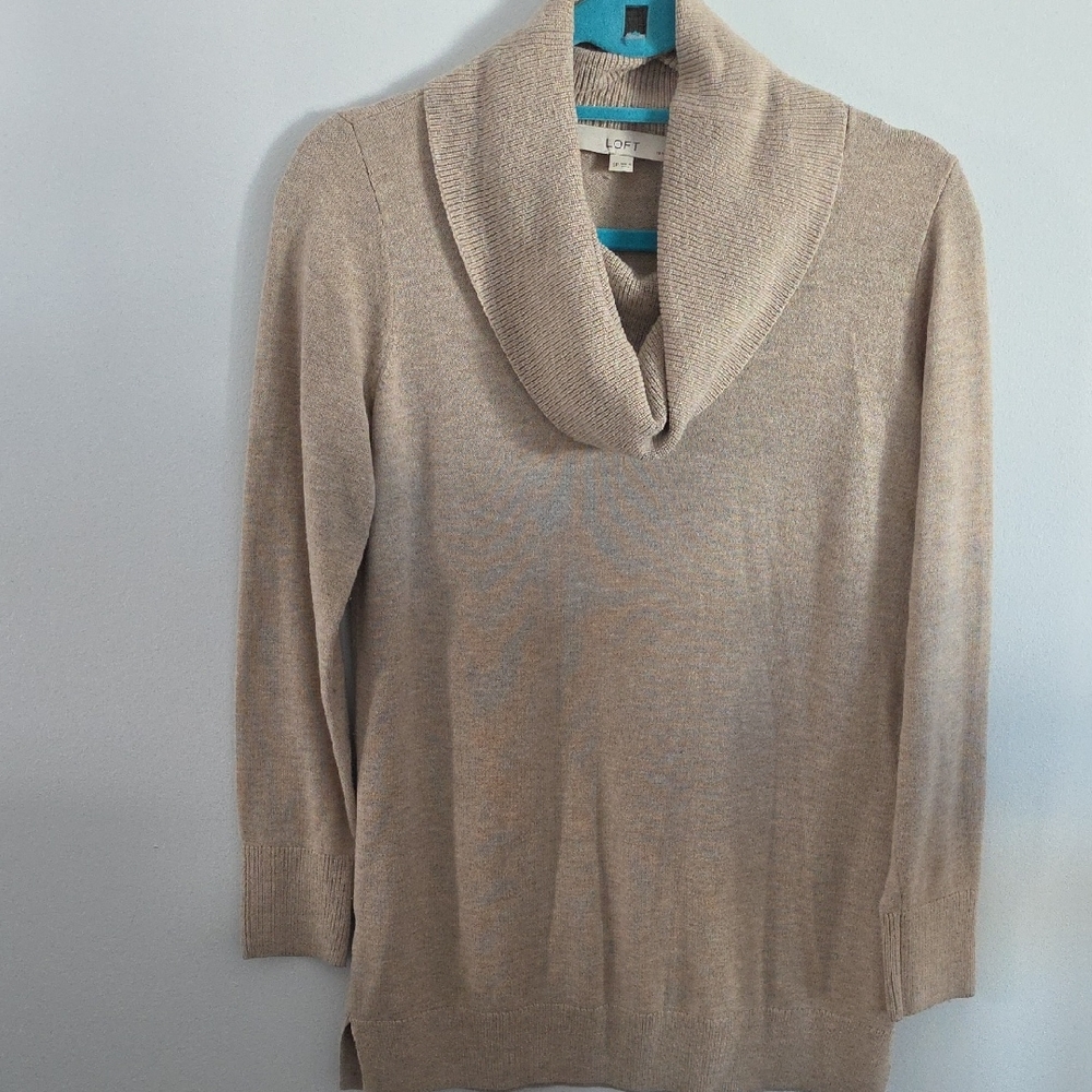 LOFT Beige/Cream Cowl Neck Sweater